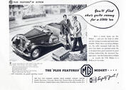 1952 vintage MG Midget advert