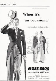 Moss Bros Morning Suits  vintage ad