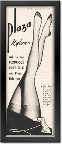 1953 Plaza Stockings retro advert