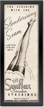 1952 Sunflex Stockings - framed preview vintage ad