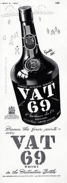 1952 VAT 69 Scotch Whisky  - unfarmed