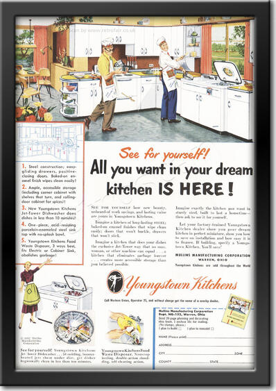 1952 vintage Youngstown Kitchens ad