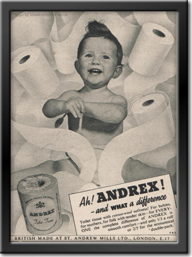 1953 Andrex  - unframed vintage ad