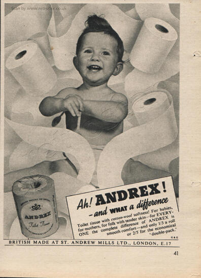 1953 Andrex  - framed preview vintage ad