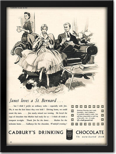  1953 Cadbury's Drinking Chocolate - framed preview retro