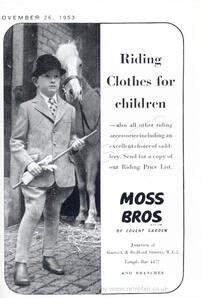 1953 Moss Bros vintage ad