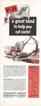 1953 P&H Construction Vehicles  - unframed vintage ad