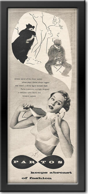 vintage Partos Brassieres - framed preview vintage ad