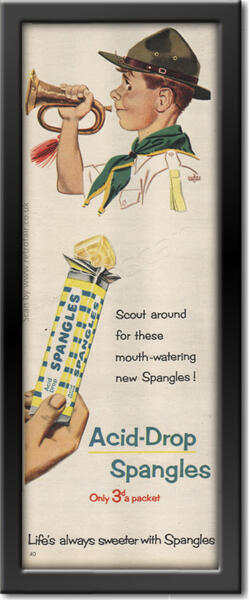 1954 Acid Drop Spangles - unframed vintage ad