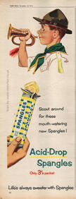 1954 Acid Drop Spangles - framed preview vintage ad