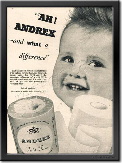 1954 Andrex Toilet Tissue  - framed preview vintage ad
