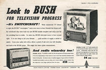 1954 Bush TV & Radio - unframed vintage