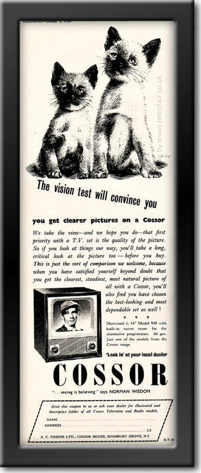 vintage Cossor Televisions advert