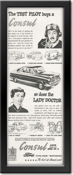 1954 vintage Ford Consul ad