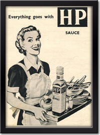 1954 HP Sauce - vintage magazine ad