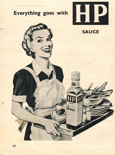 1954 HP Sauce - vintage magazine ad