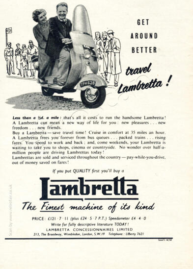 1954 Lambretta vintage ad