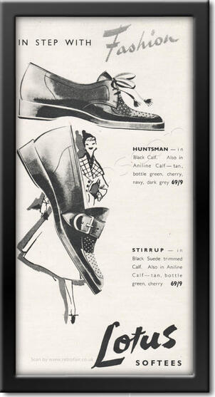 1954 vintage Lotus Softees Shoes ad