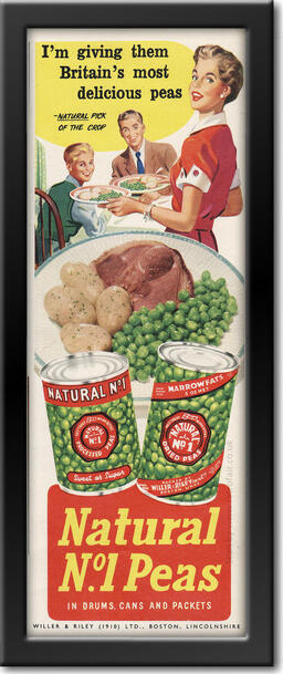 vintage 1954 Natural Peas ad