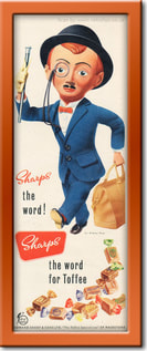 1954 Sharps Toffee - framed preview vintage ad