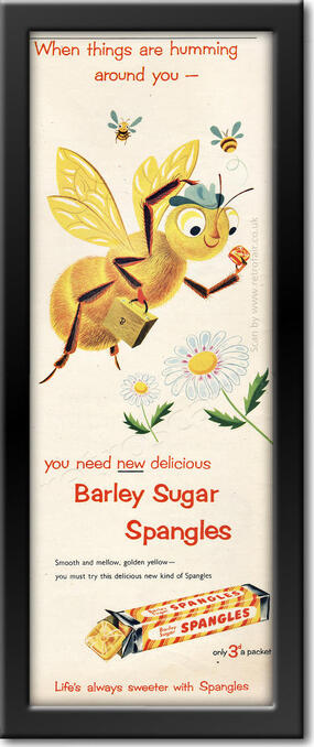 1954 vintage Barley Sugar Spangles  ad