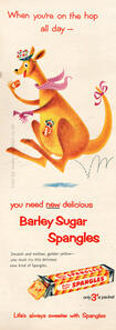 1954 Barley Sugar Spangles vintage ad