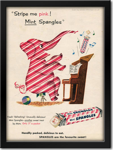 1952 Mint Spangles - unframed detail
