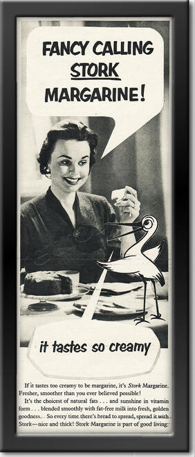 1954 Stork Margarine - framed preview vintage ad