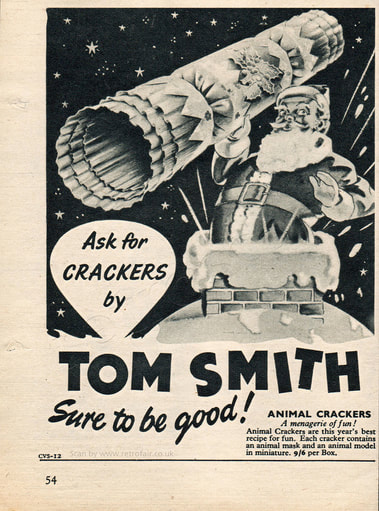 1954 Tom Smith Christmas Crackers - unframed vintage ad