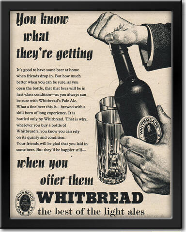 1954 Whitbread Pale Ale - framed preview vintage ad