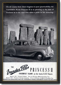 1952 retro Vanden Plas Princess Ad
