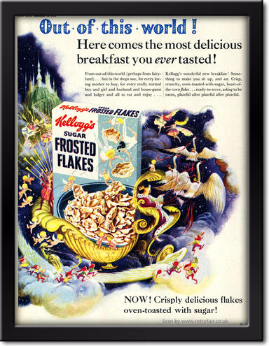 1952 Kellogg's Frosted Flakes with enchanted castle - framed preview