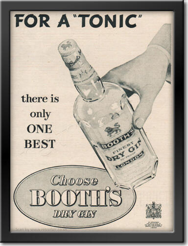 1955 Booth's Gin - framed preview vintage ad