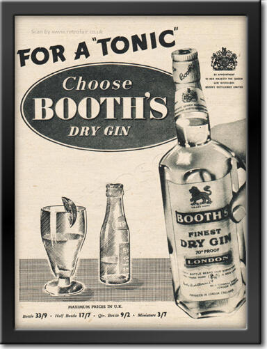 1955 Booth's Gin - unframed vintage ad