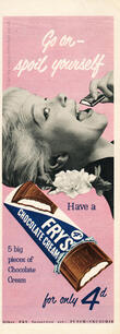 1955 Frys Chocolate Cream retro ad