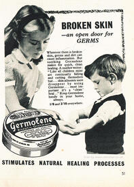 1955 Germolene Ointment - unframed vintage ad