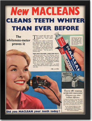 1955 Macleans Toothpaste - unframed