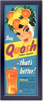vintage 1955 Quosh Fruit Squash advert 