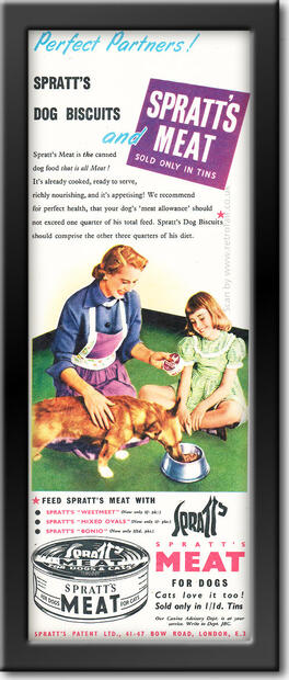 1955 Spratt's Dog Meat - framed preview vintage ad