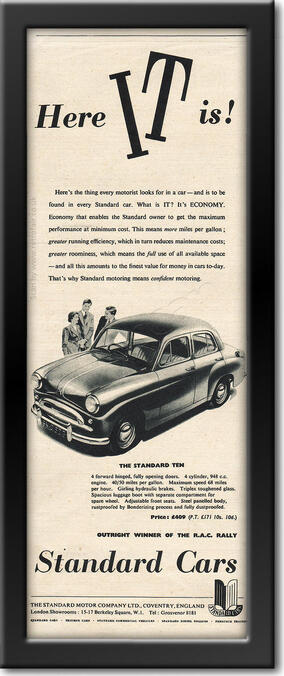 1955 vintage Standard Cars advert