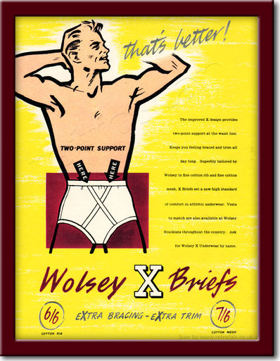 1955 Wolsey X Briefs - framed preview retro
