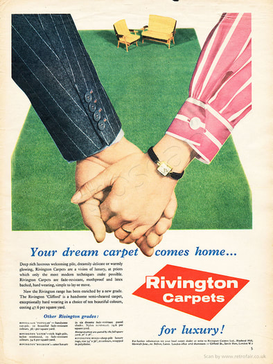 1958 Rivington Carpets - unframed vintage ad