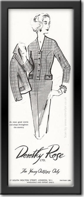 vintage 1958 Dorothy Rose Fashions advert