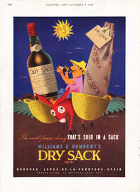 1958 Dry Sack Sherry - vintage ad