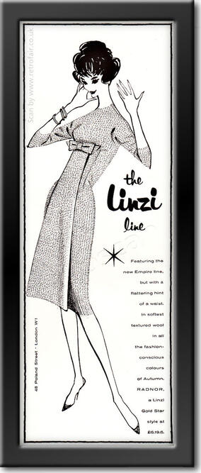 vintage 1958 Linzi Line Fashions advert