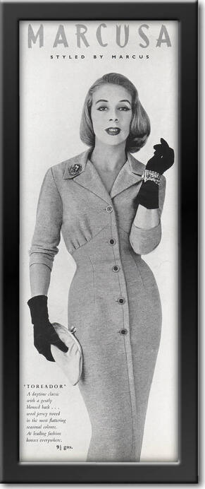 1958 Marcusa Couture - framed preview vintage ad