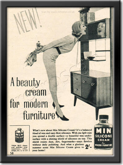 1958 Min Furniture Polish  - framed preview vintage ad