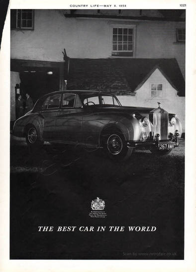 1958 Rolls Royce - unframed vintage ad
