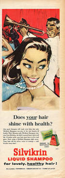 1958 Silvikrin Shampoo - unframed vintage ad