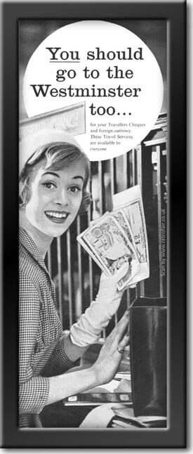 1958 Westminster Bank - framed preview vintage ad